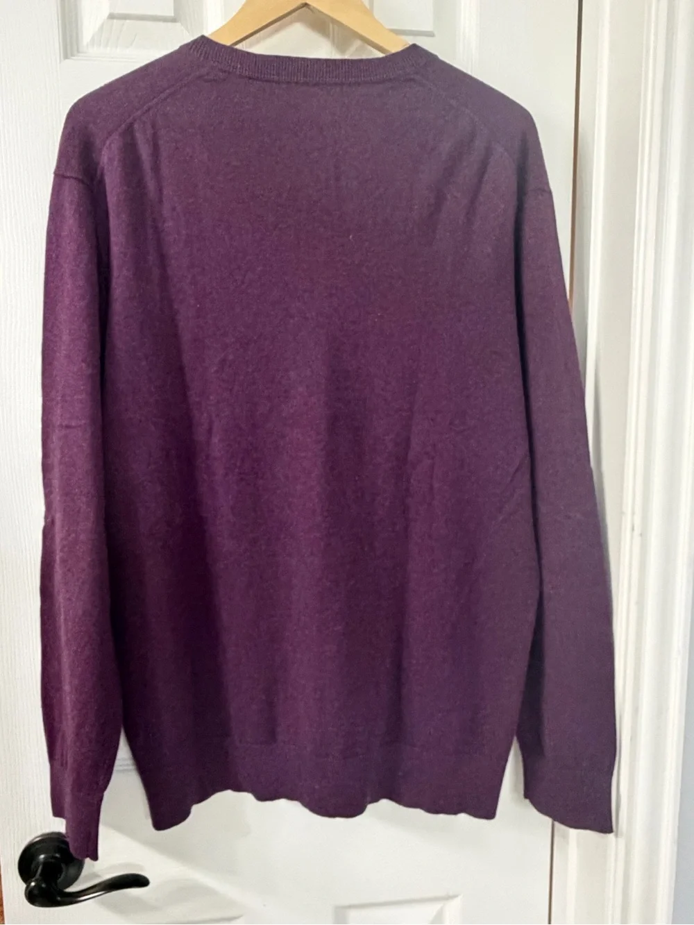 Claiborne Men's V-Neck Sweater in Deep Plum